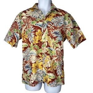Campia Moda Hawaiian Shirt Men S Multicolor Floral Cotton Short Sleeve Button Up